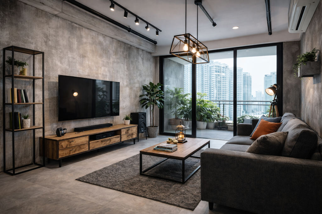 industrial design style hdb home