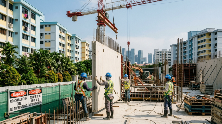 Wall Erection in Singapore HDBs