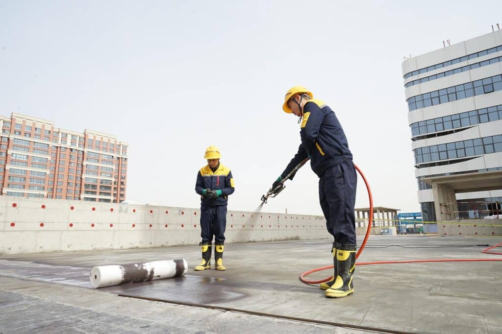 Waterproofing works in progress — Singapore residential property